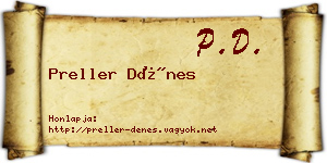 Preller Dénes névjegykártya